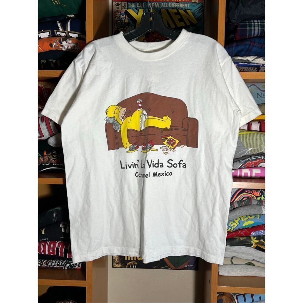 SOLD Vintage 90s The Simpsons Homer Livin La Vida Sofa Tee